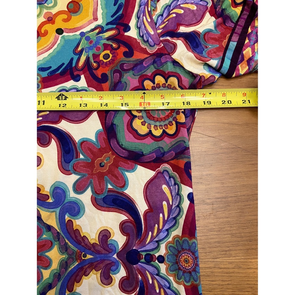 Johnny Was Mandala Print Top Womens L Multicolor Pre-owned Boho Rayon T13925-2 - Picture 6 of 7